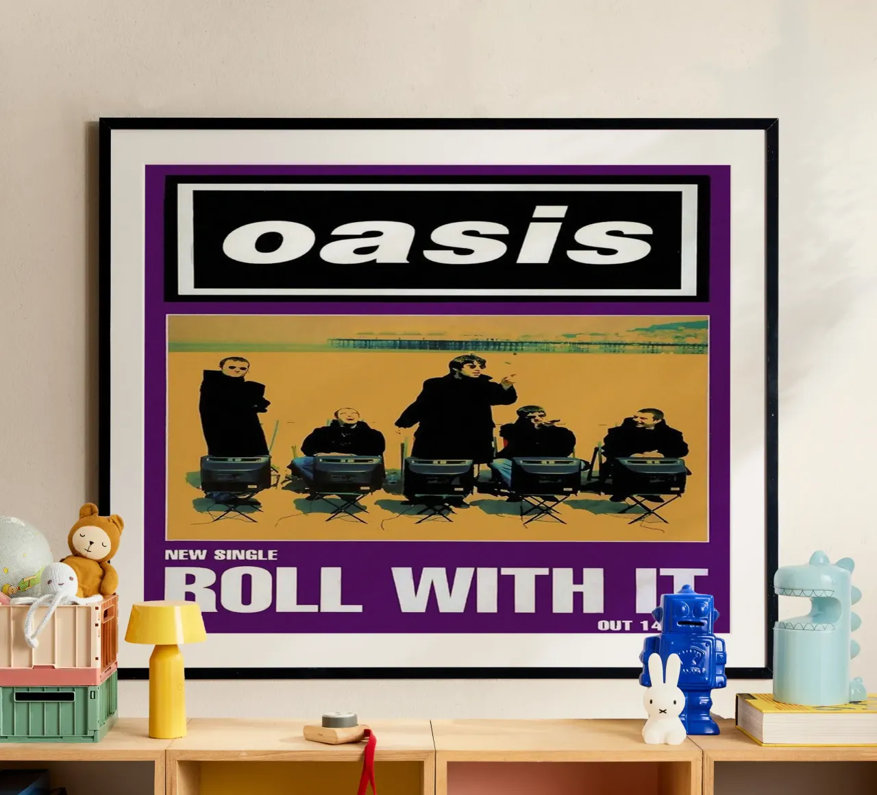 Le palme ombreggiano le strade polverose poster con telaio in legno da rendikeep