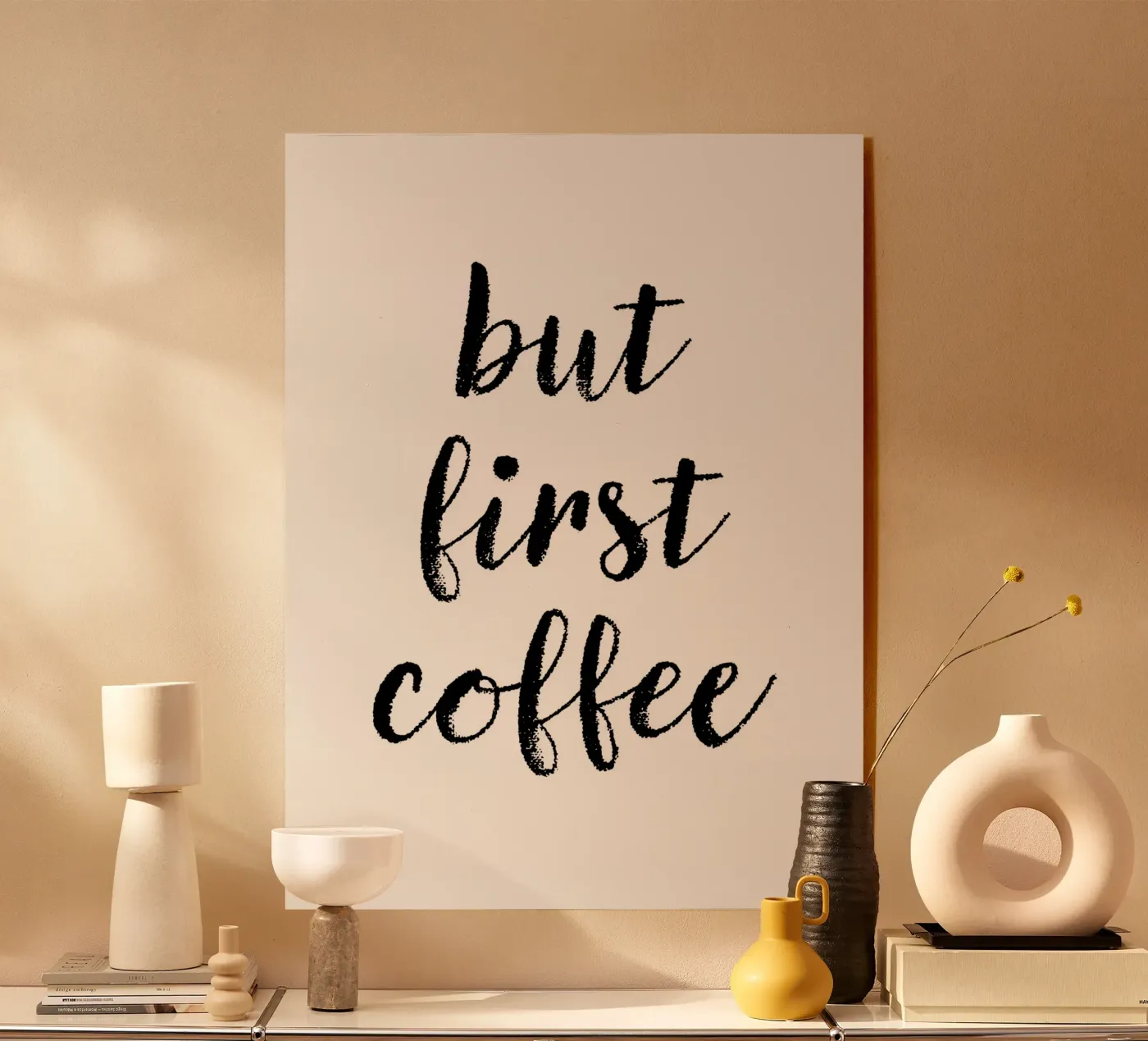 But First Coffee 2 plexiglass da The Type Club Tokyo