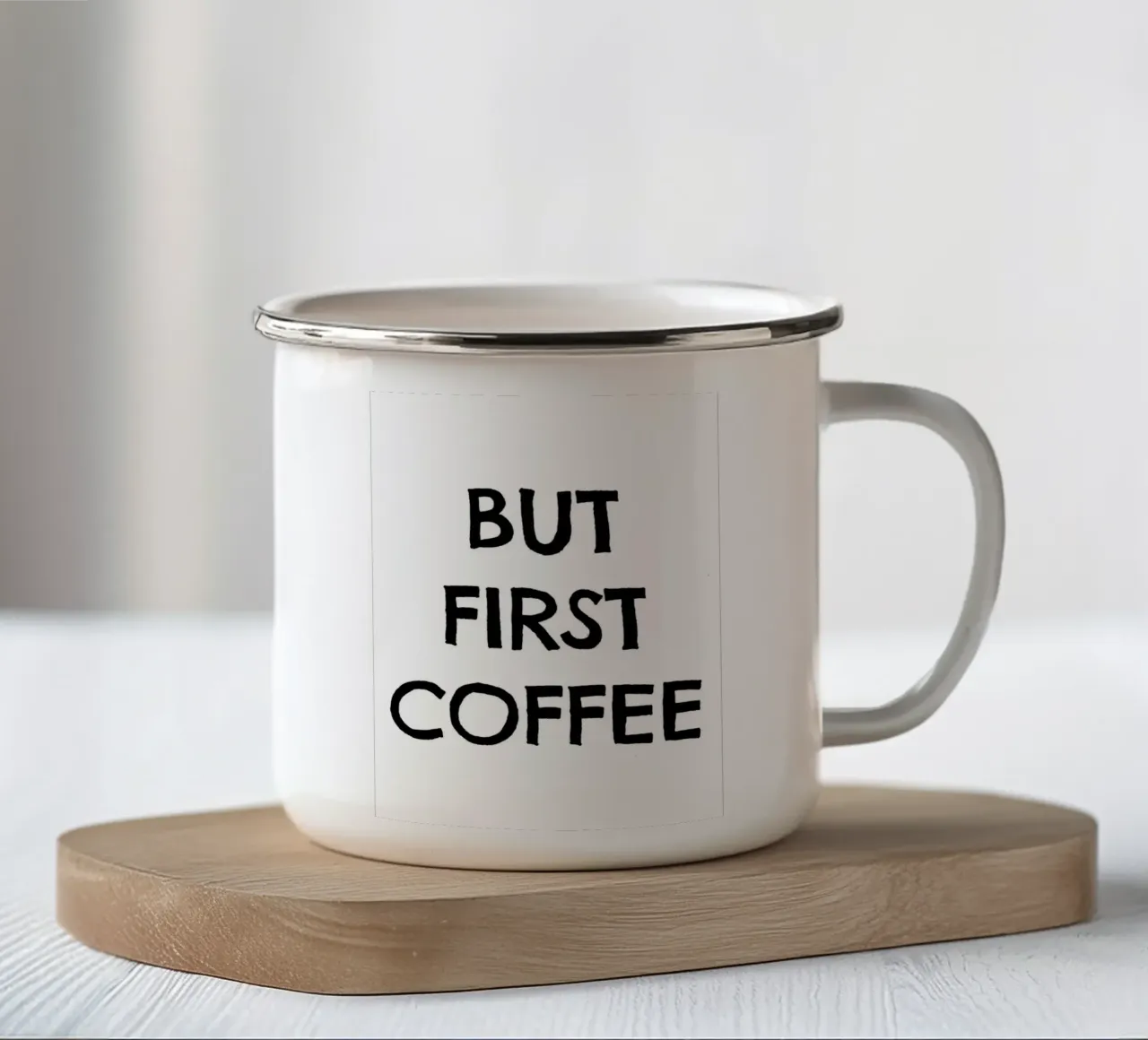 But First Coffee 3 tazza in smalto da The Type Club Tokyo