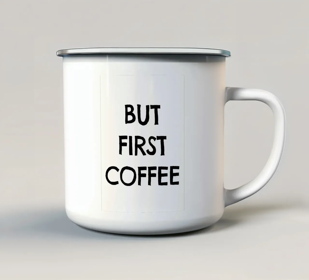 But First Coffee 3 tazza in smalto da The Type Club Tokyo