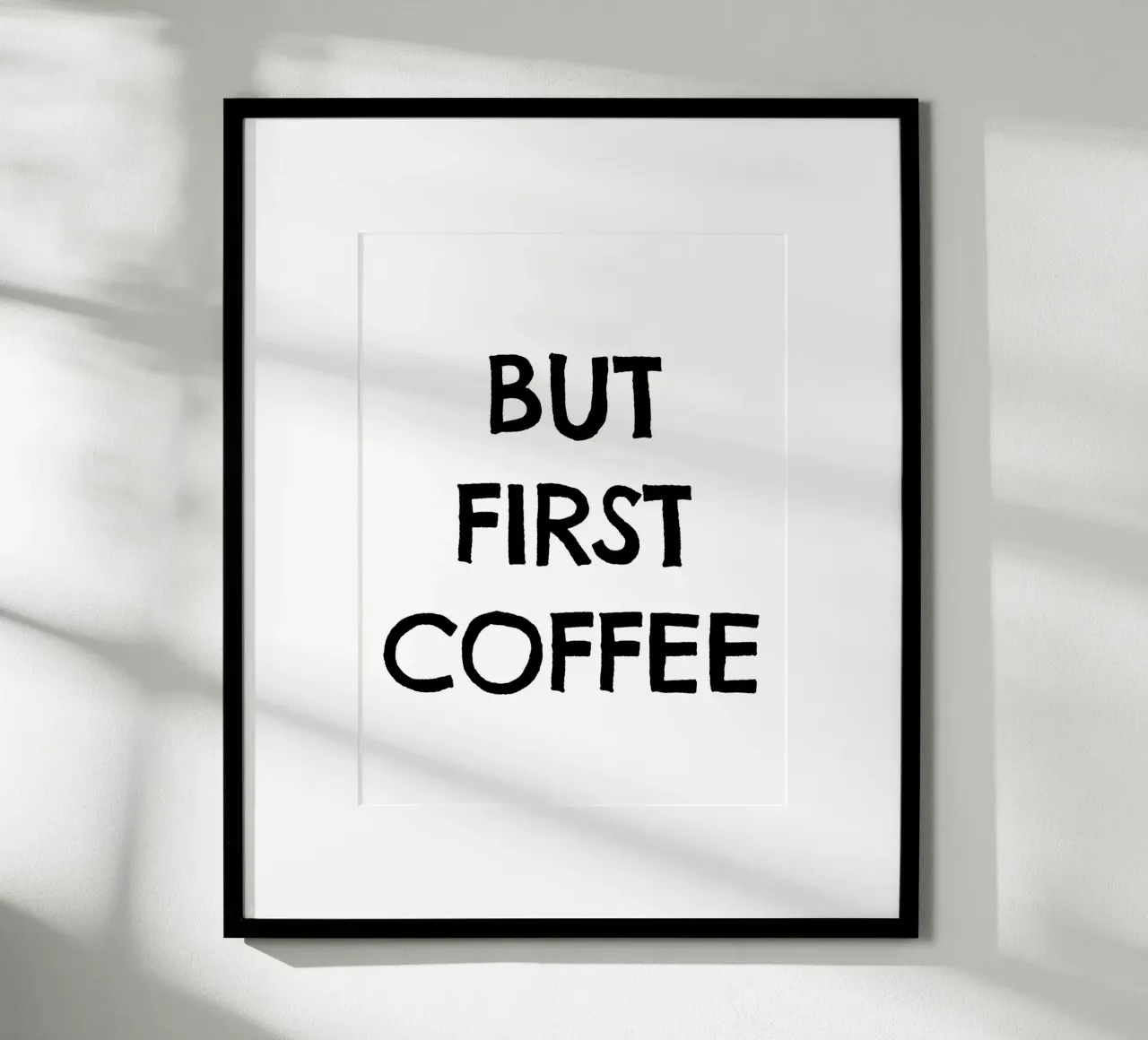 But First Coffee 3 poster con telaio in legno da The Type Club Tokyo