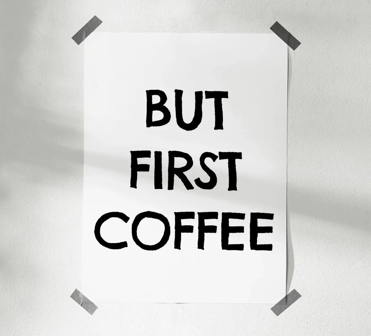 But First Coffee 3 poster con telaio in legno da The Type Club Tokyo