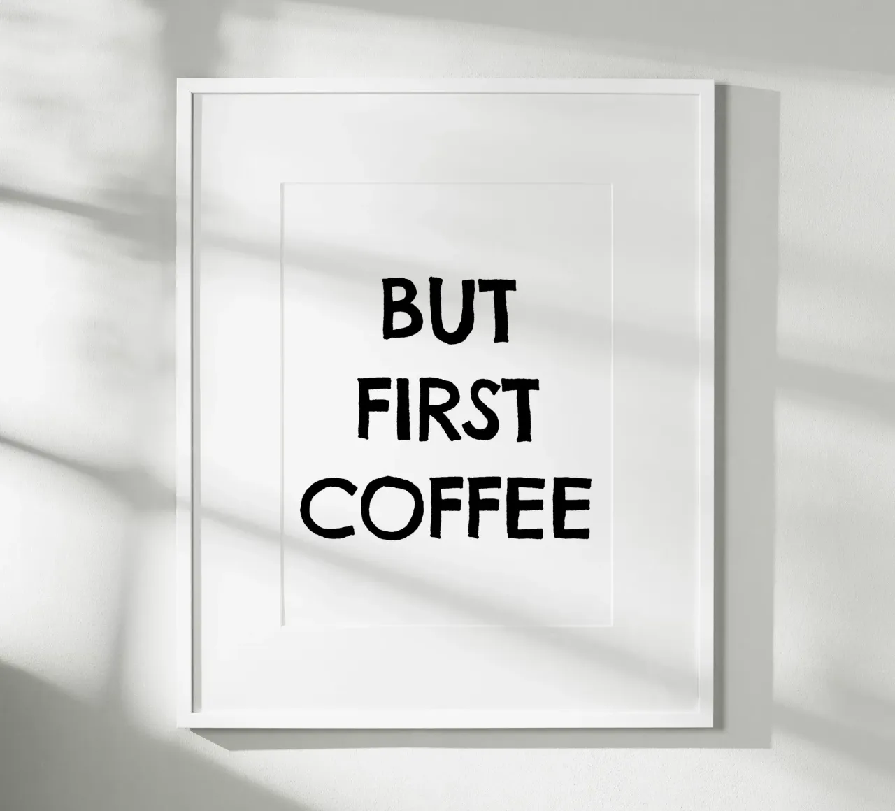 But First Coffee 3 poster con telaio in legno da The Type Club Tokyo