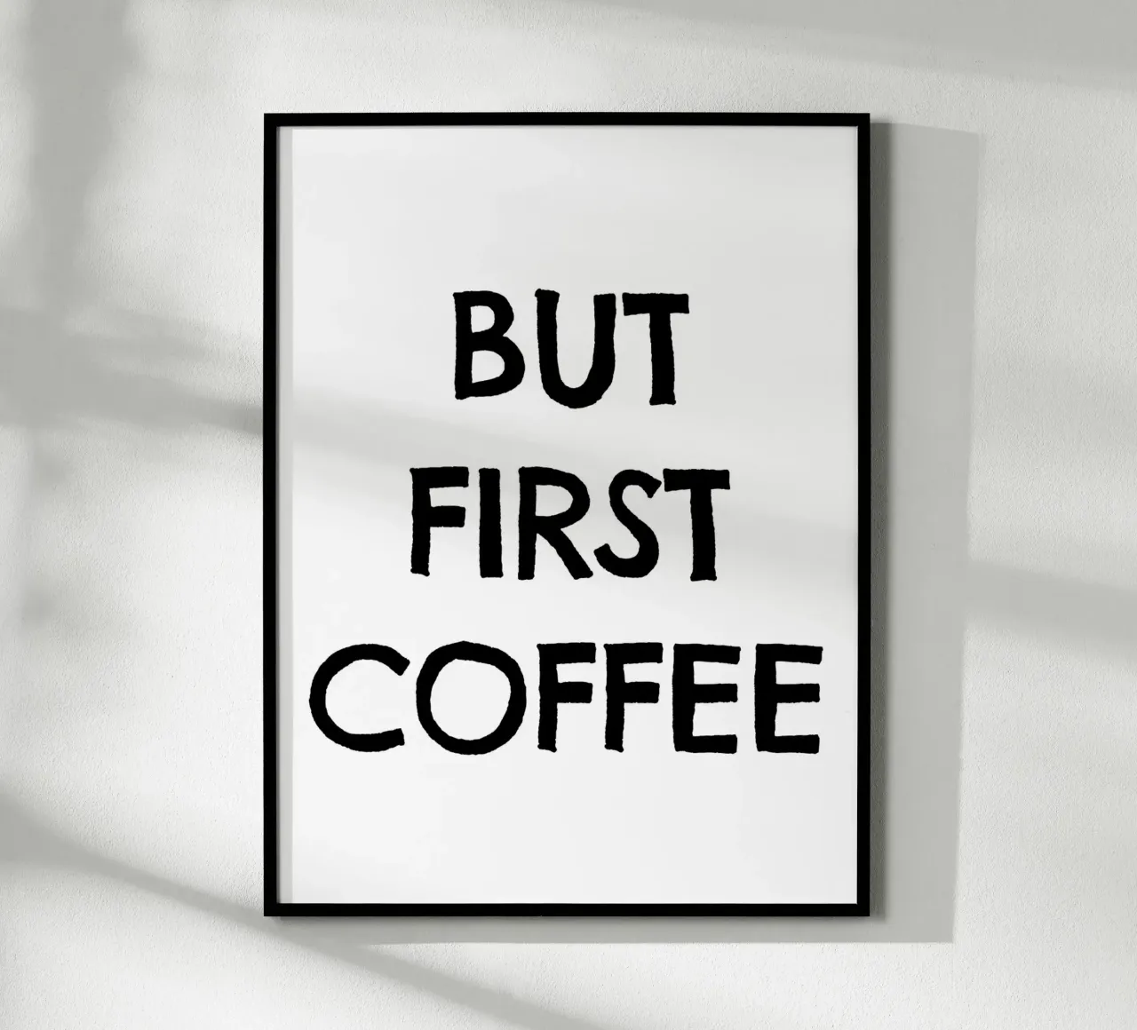 But First Coffee 3 poster con telaio in legno da The Type Club Tokyo