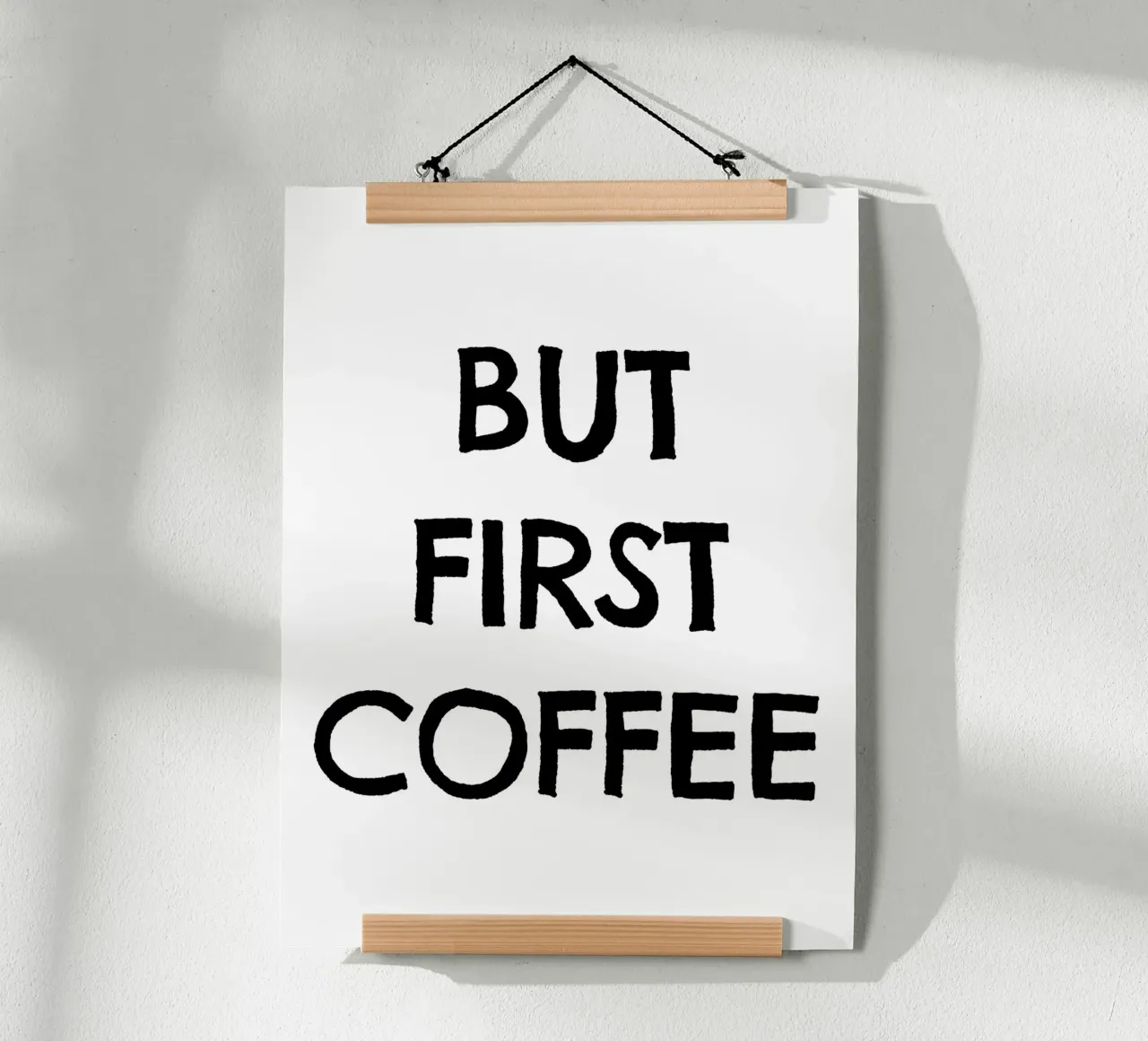 But First Coffee 3 poster con telaio in legno da The Type Club Tokyo