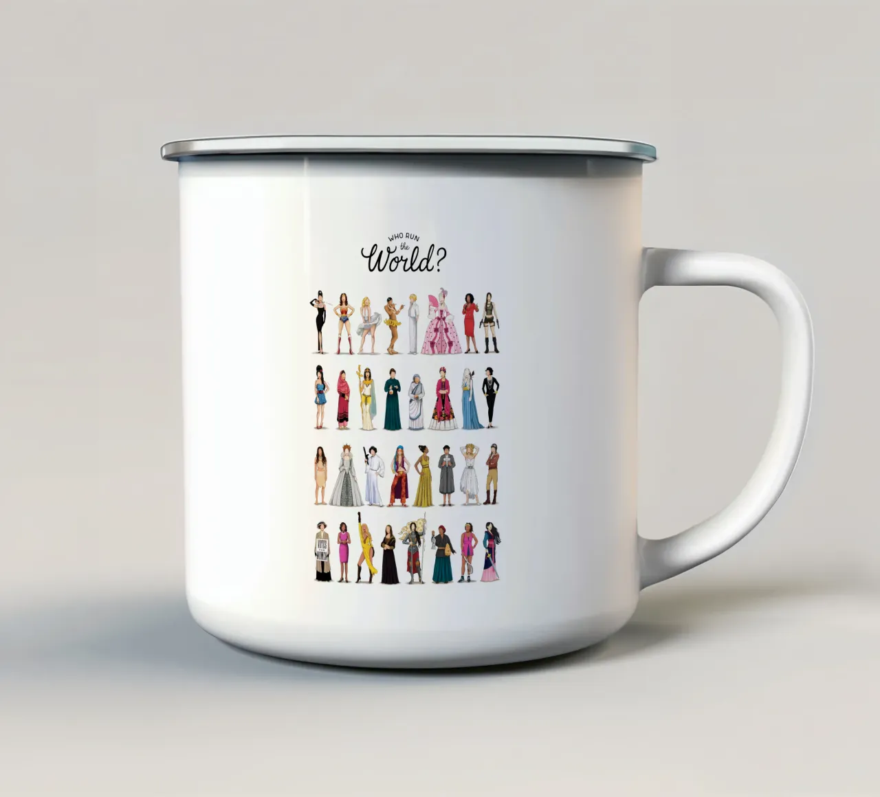 Who Run The World taza de esmalte de Nour Tohme