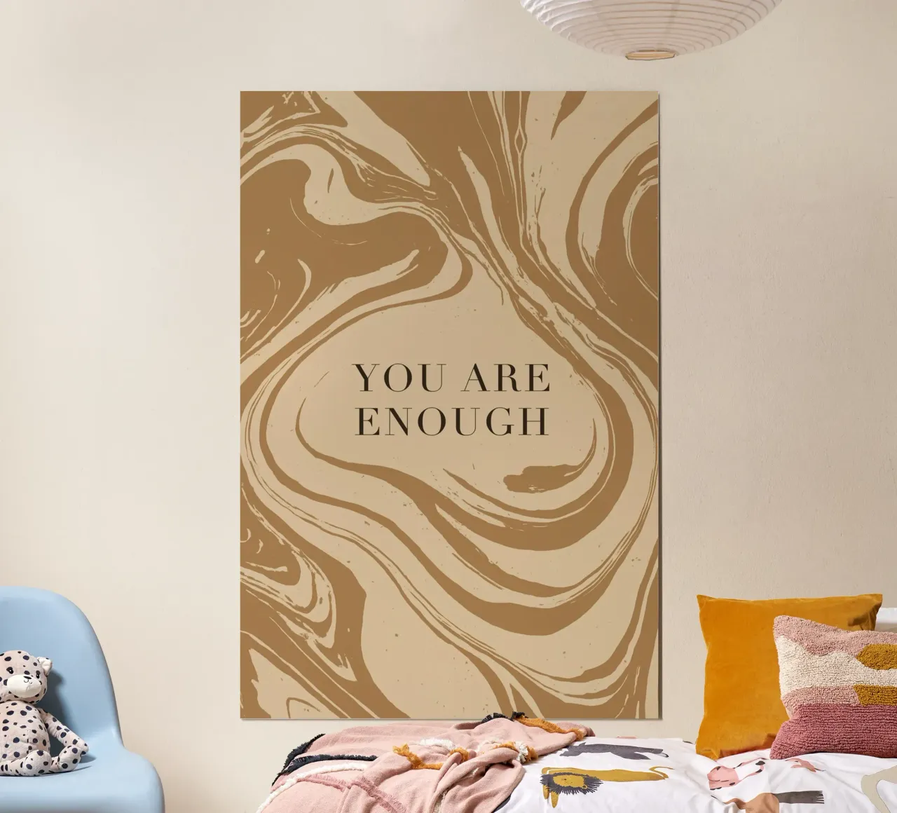 You Are Enough poster con telaio in legno da treechild