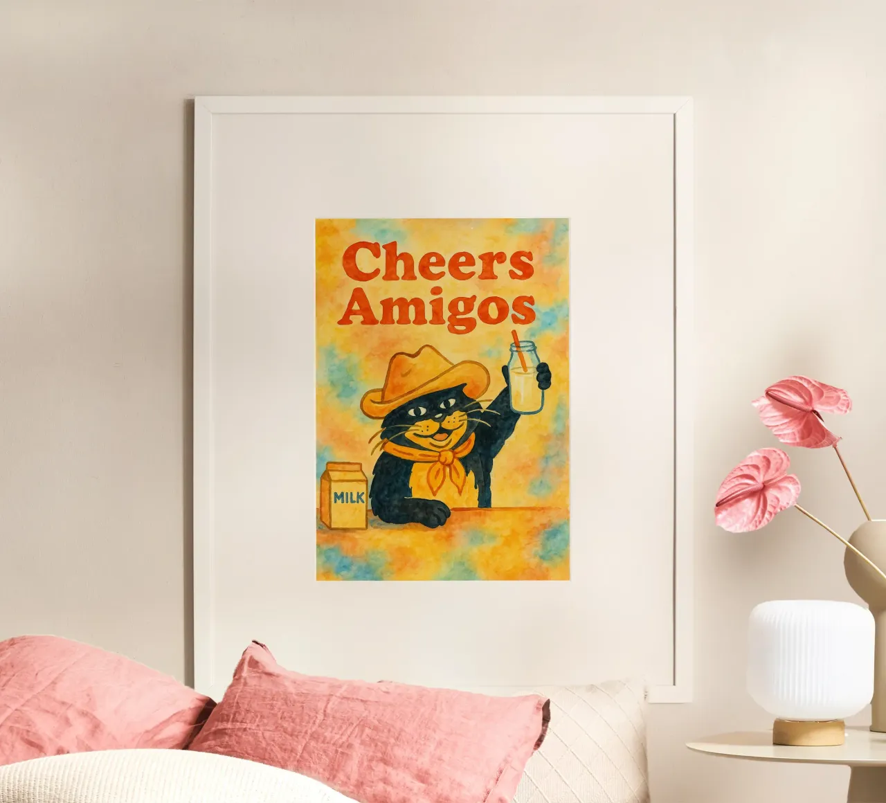 saluti amigos poster con telaio in legno da muhidines