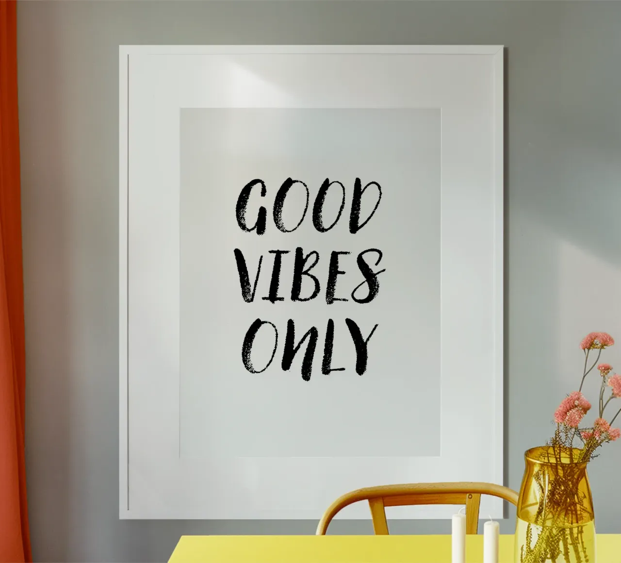Good Vibes Only 1 poster con telaio in alluminio da The Type Club Tokyo