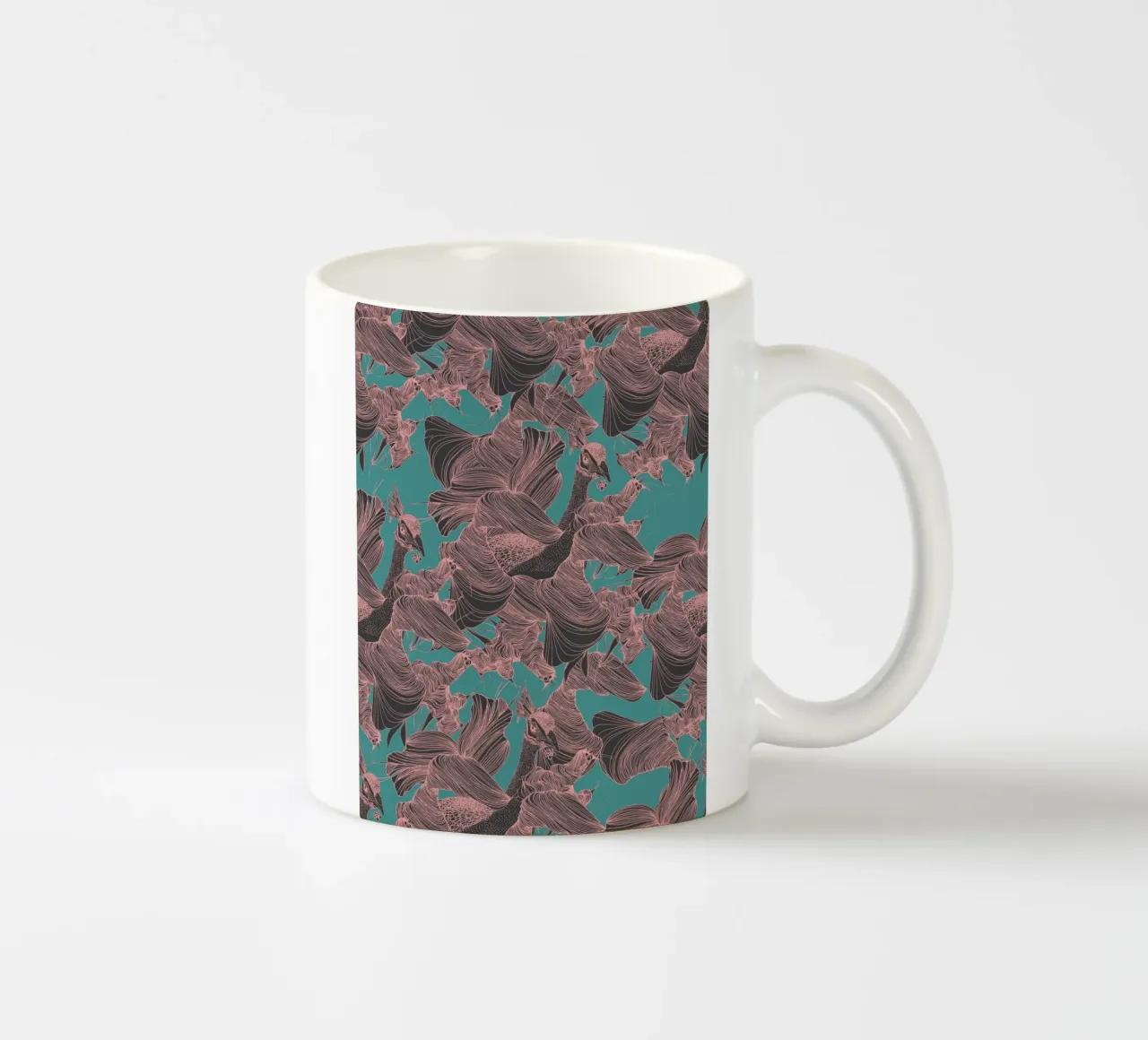 pavone pink tazza in ceramica da Giulio Iurissevich