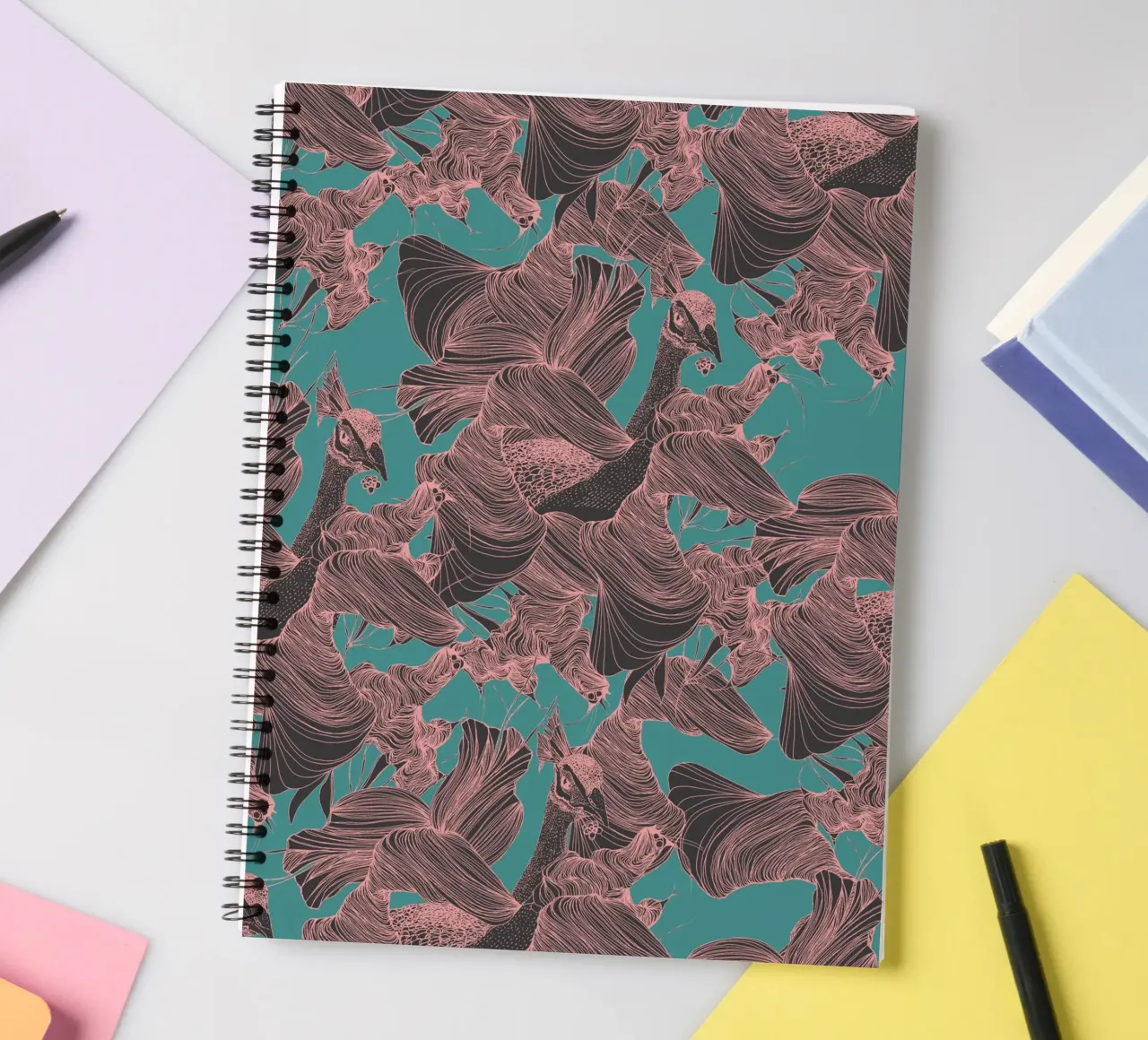 pavone pink spiral notebook by Giulio Iurissevich