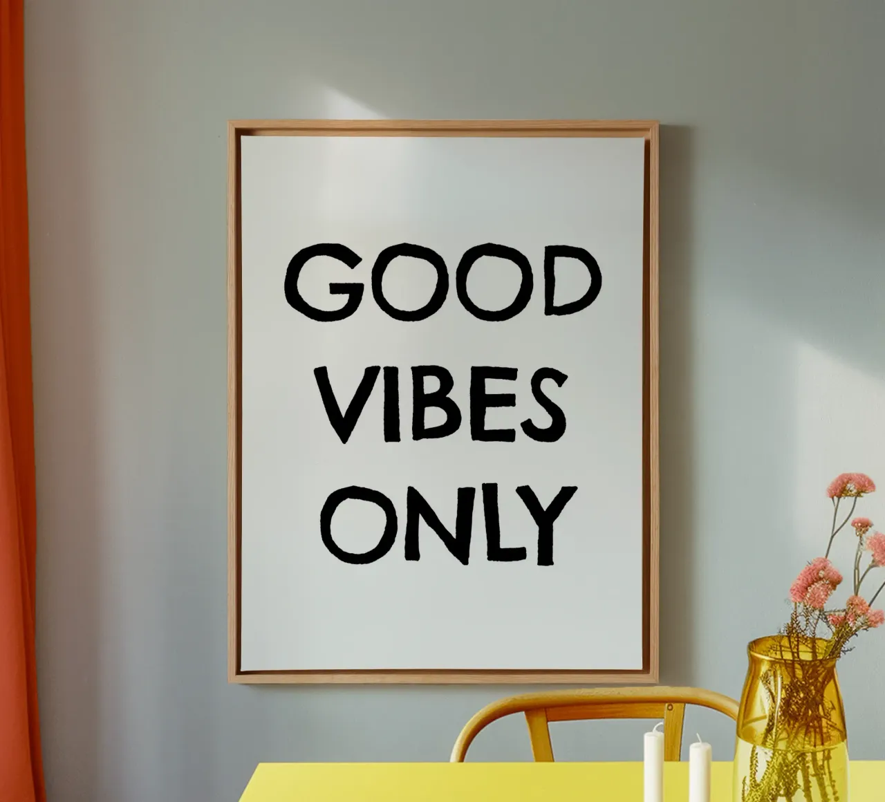 Good Vibes Only 3 tela con Cornice a cassetta da The Type Club Tokyo