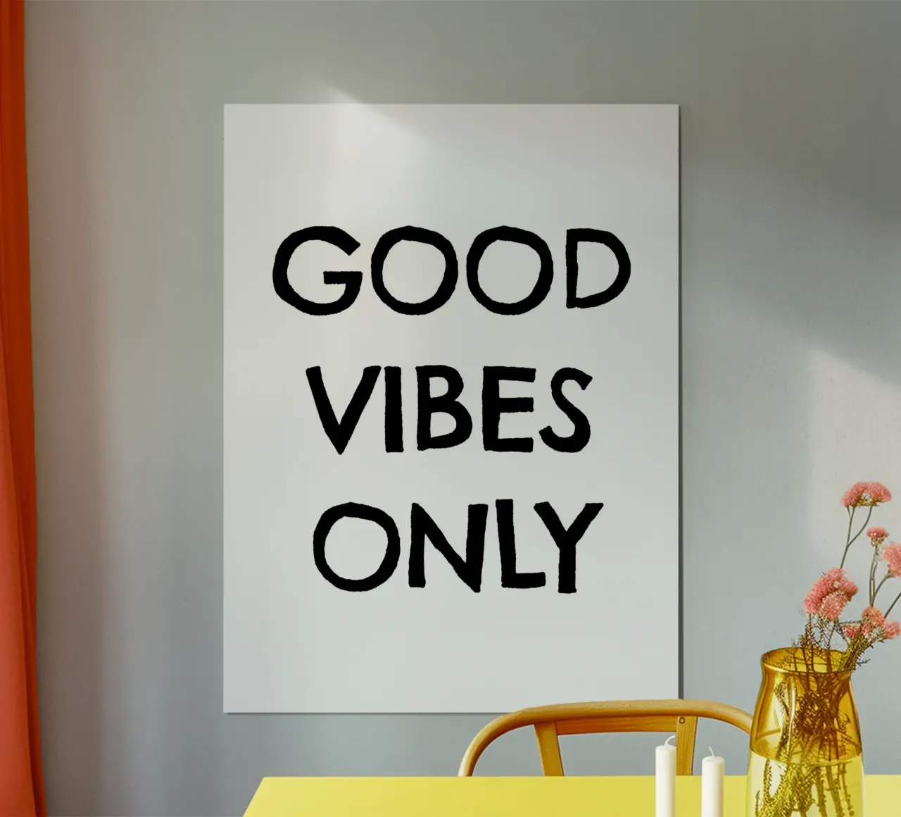 Good Vibes Only 3 poster con telaio in alluminio da The Type Club Tokyo