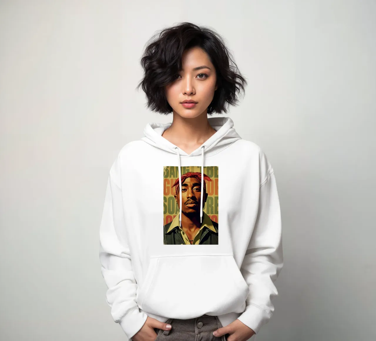 Tupac Shakur vintage #1 felpa con cappuccio da Lembayung art