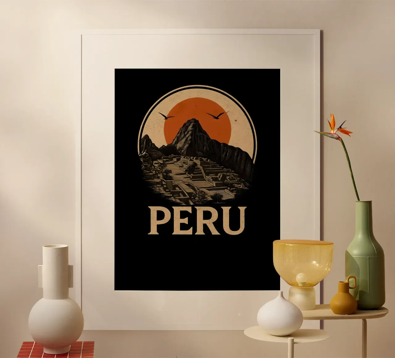 Poster di viaggio Perù Machu Picchu poster con telaio in legno da 🥝 KIWI STORE