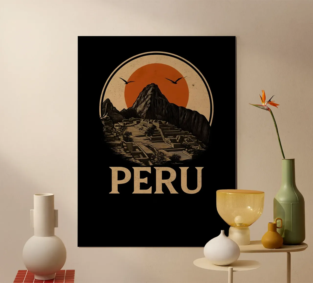 Poster di viaggio Perù Machu Picchu poster con telaio in legno da 🥝 KIWI STORE