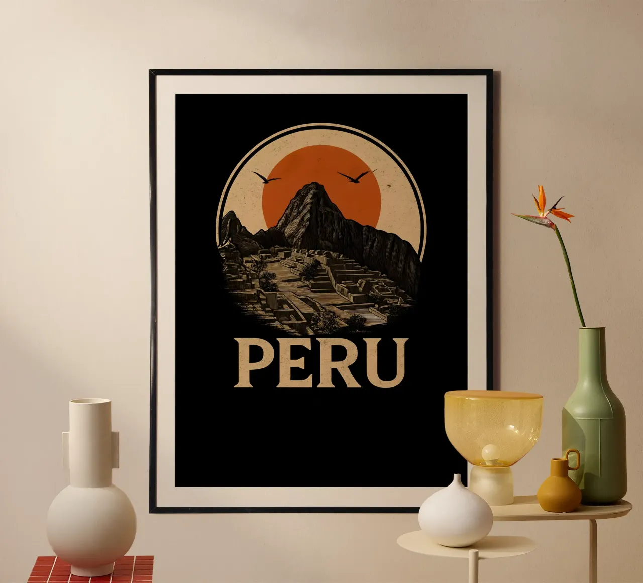 Poster di viaggio Perù Machu Picchu poster con telaio in legno da 🥝 KIWI STORE