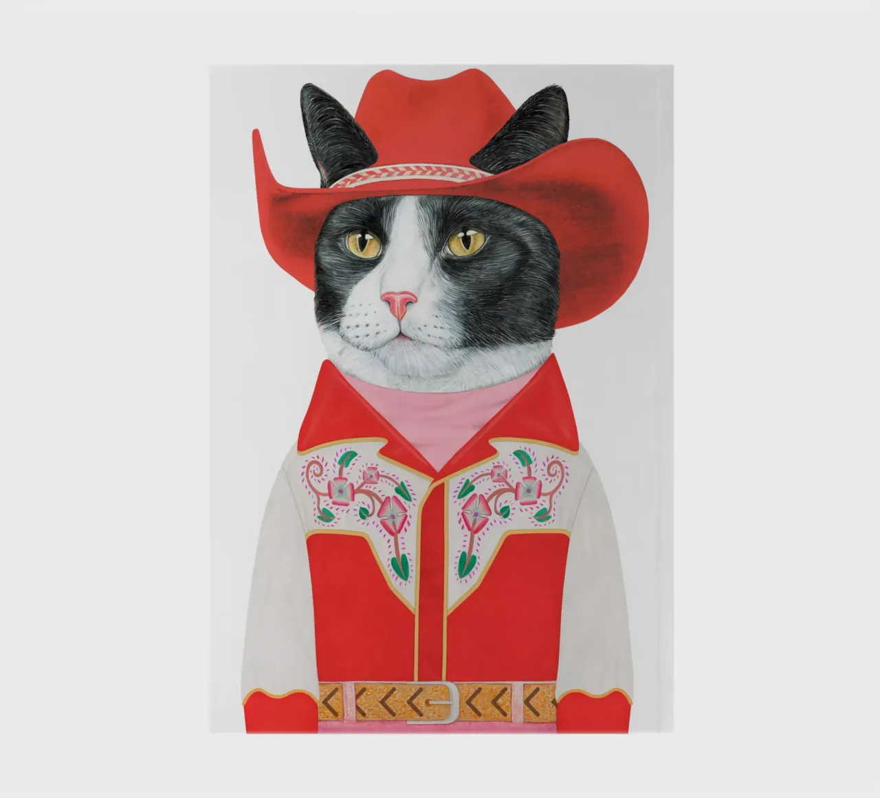 Cowboy Cat - Tuxedo Cat notebook by Animal Crew
