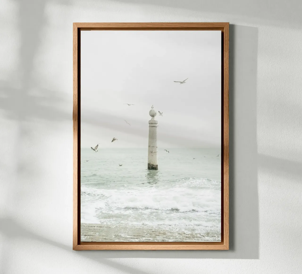 Cais das Colunas in Lisbon Portugal - Minimalist coastal canvas with Floater frame by patiphotography