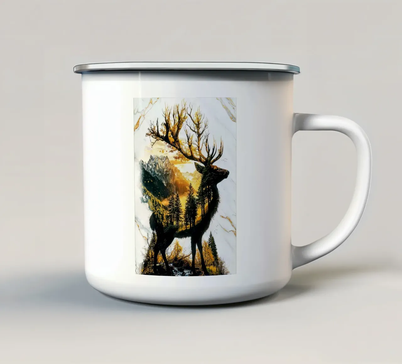 Verdant Monarch of the Golden Grove tazza in smalto da Pixaverse