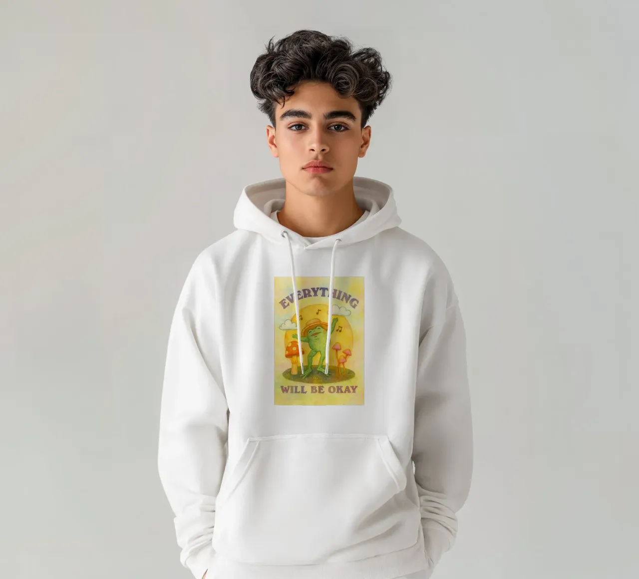 tutto andrà bene felpa con cappuccio da muhidines