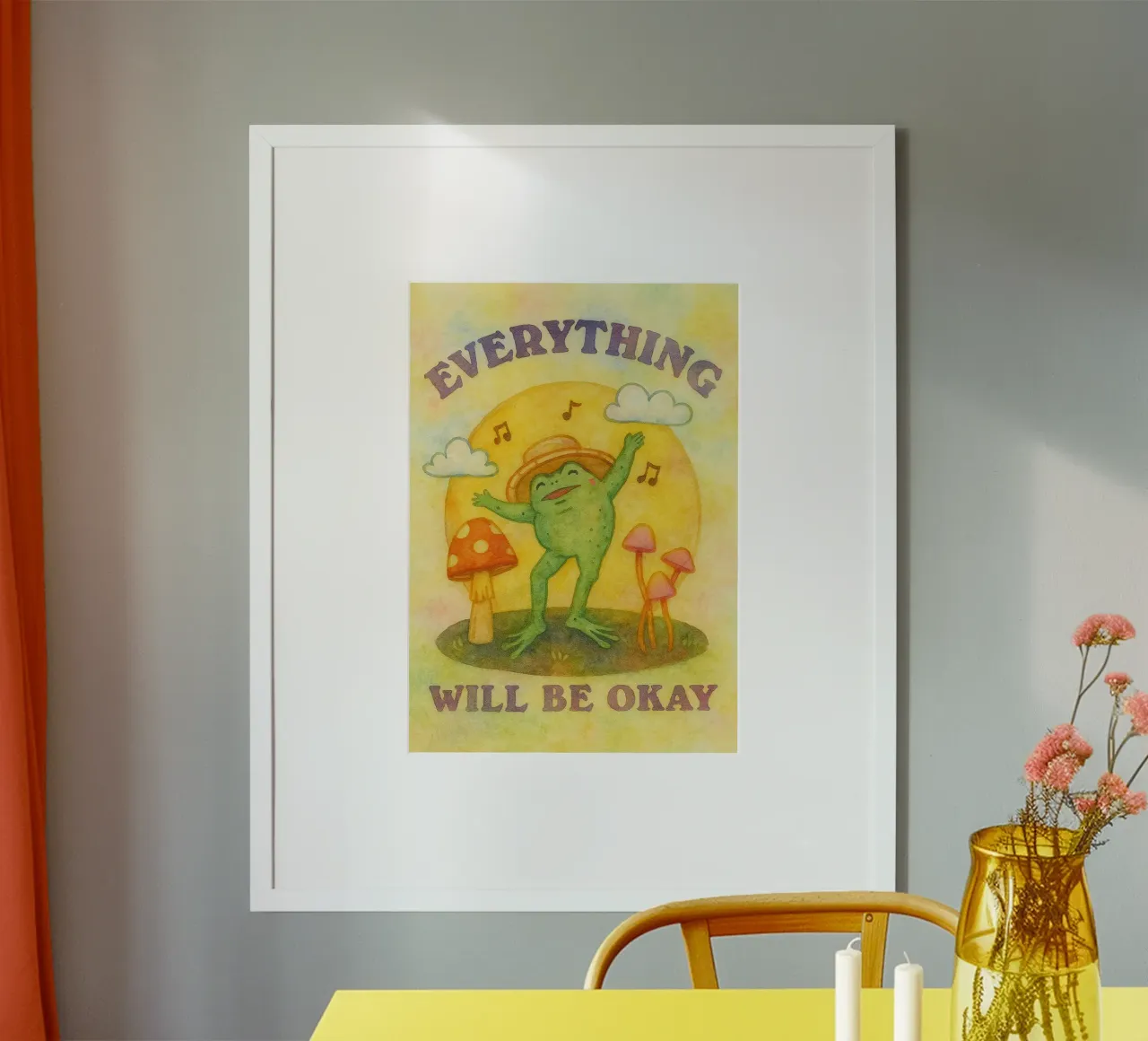 tutto andrà bene poster con telaio in plastica da muhidines