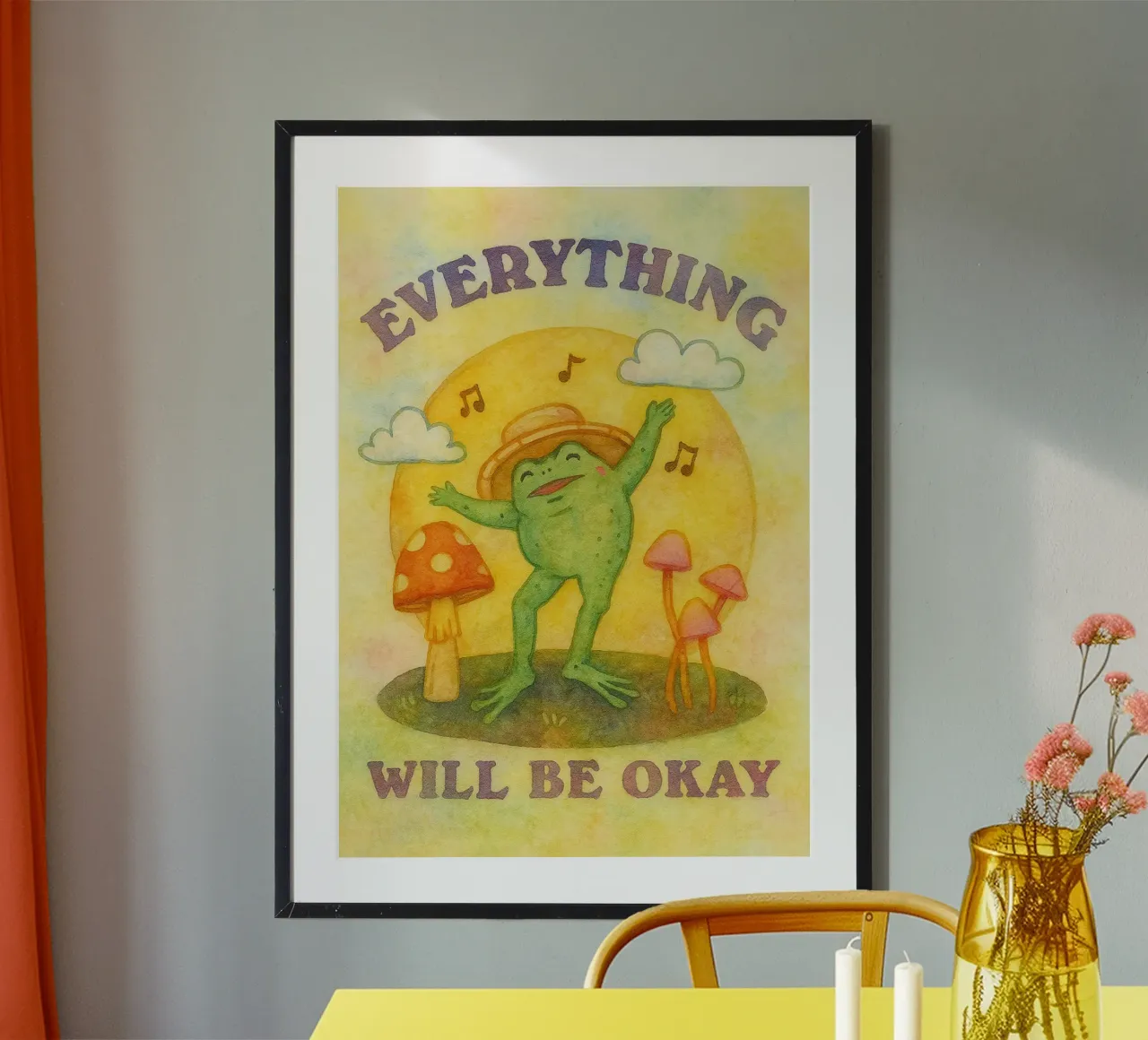 tutto andrà bene poster con telaio in plastica da muhidines
