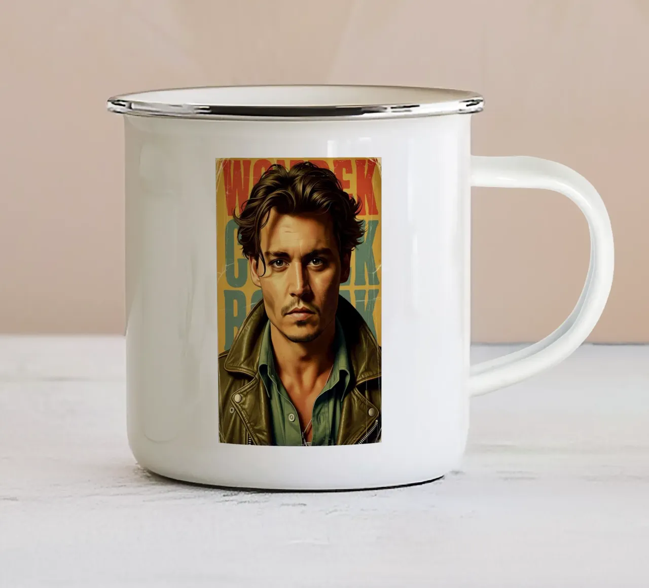 Johnny Depp vintage tazza in smalto da Lembayung art