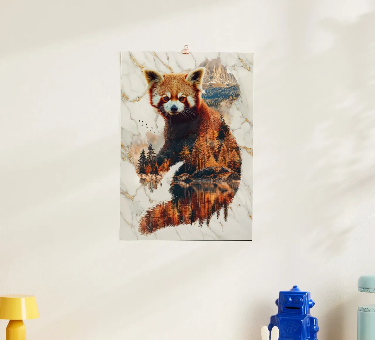 Cunning Spirit of the Amber Forest poster con telaio in legno da Pixaverse