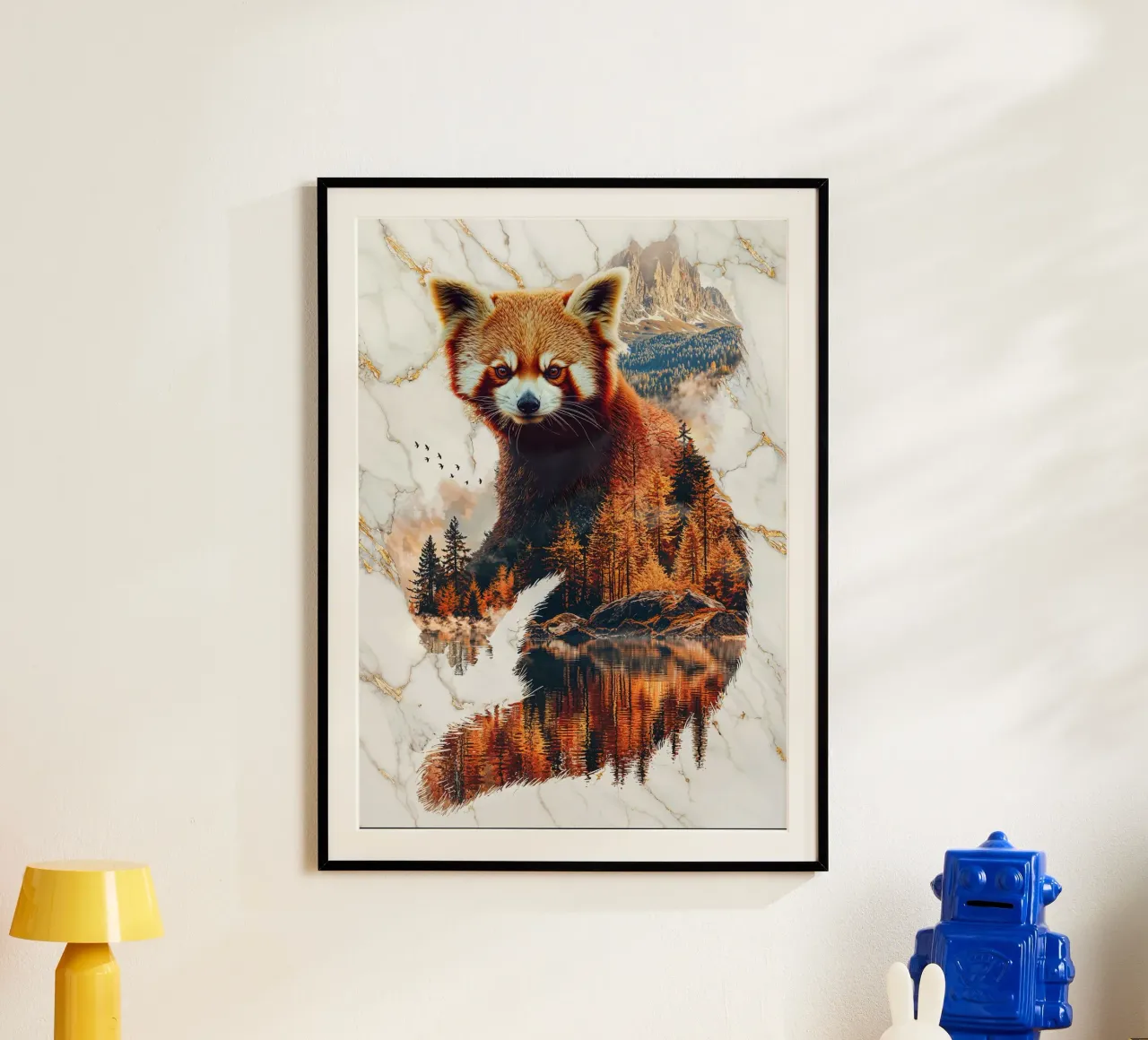 Cunning Spirit of the Amber Forest poster con telaio in legno da Pixaverse
