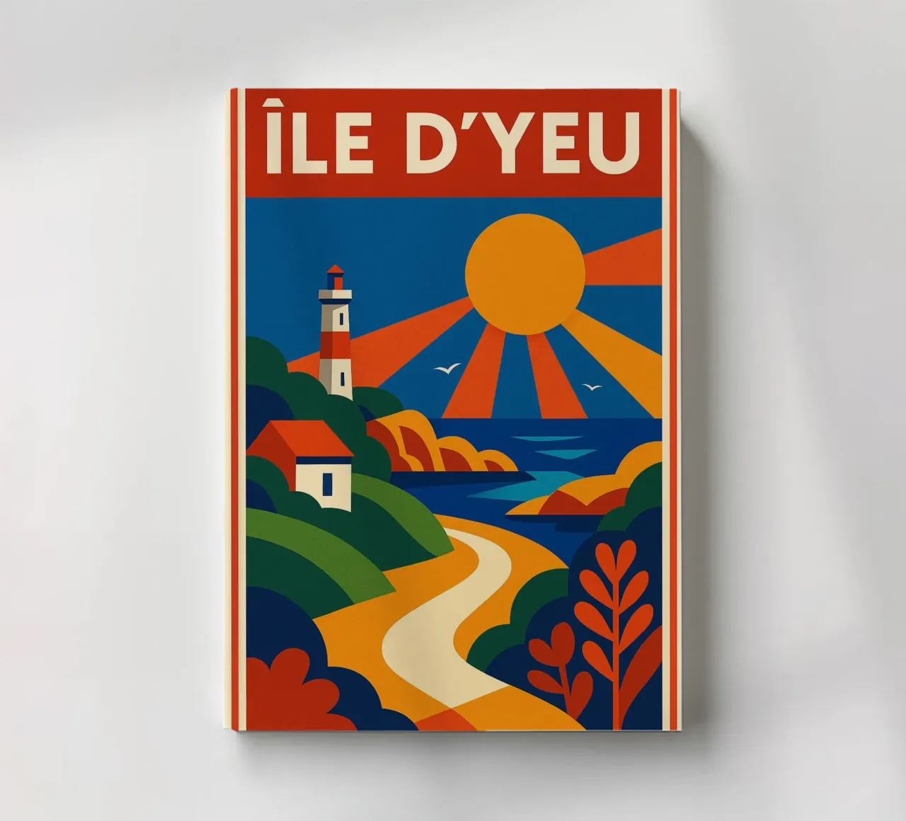 ÎLE D'YEU - Setting sun on the cliffs notebook by JETLAG | affiches voyage