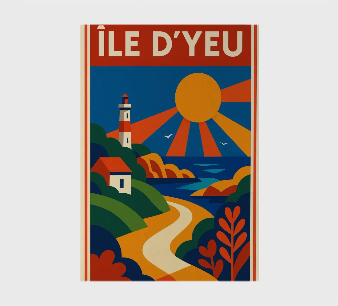 ÎLE D'YEU - Setting sun on the cliffs notebook by JETLAG | affiches voyage