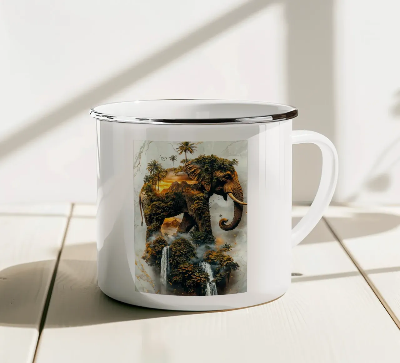 Elephant's Sacred Domain tazza in smalto da Pixaverse