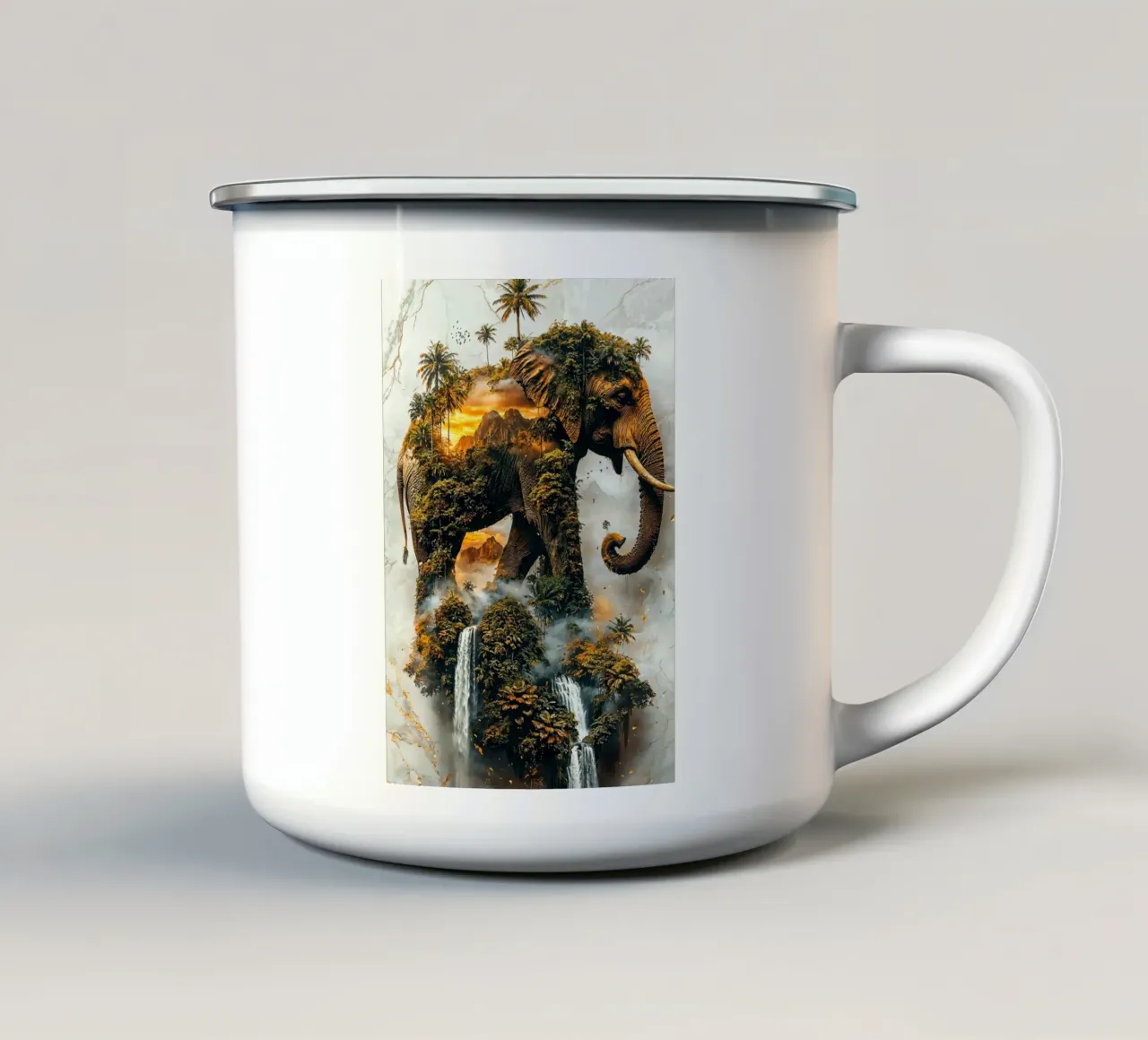 Elephant's Sacred Domain tazza in smalto da Pixaverse