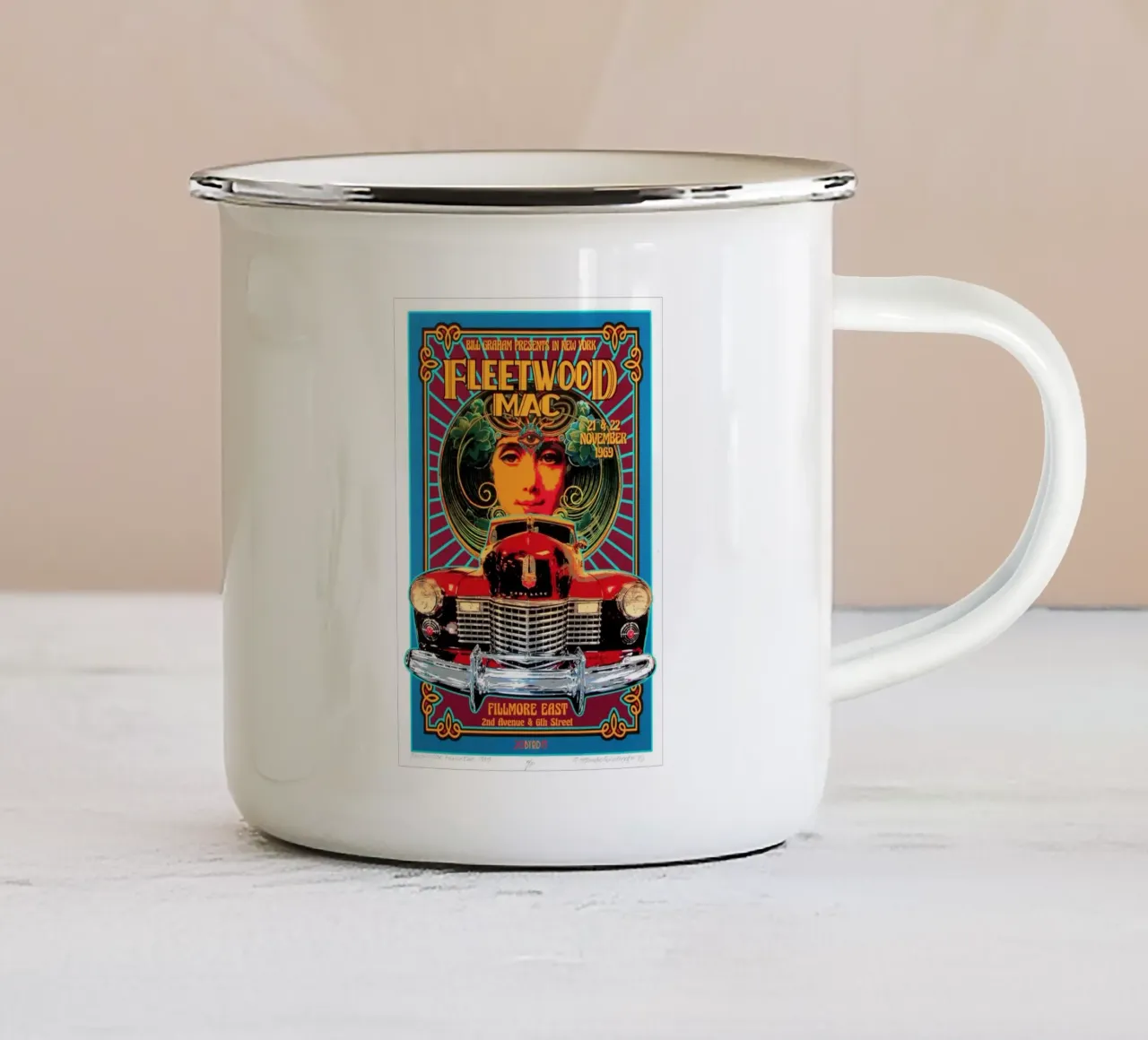 Concerto della banda Fillmore East Fleetwood Mac tazza in smalto da mbapesartur
