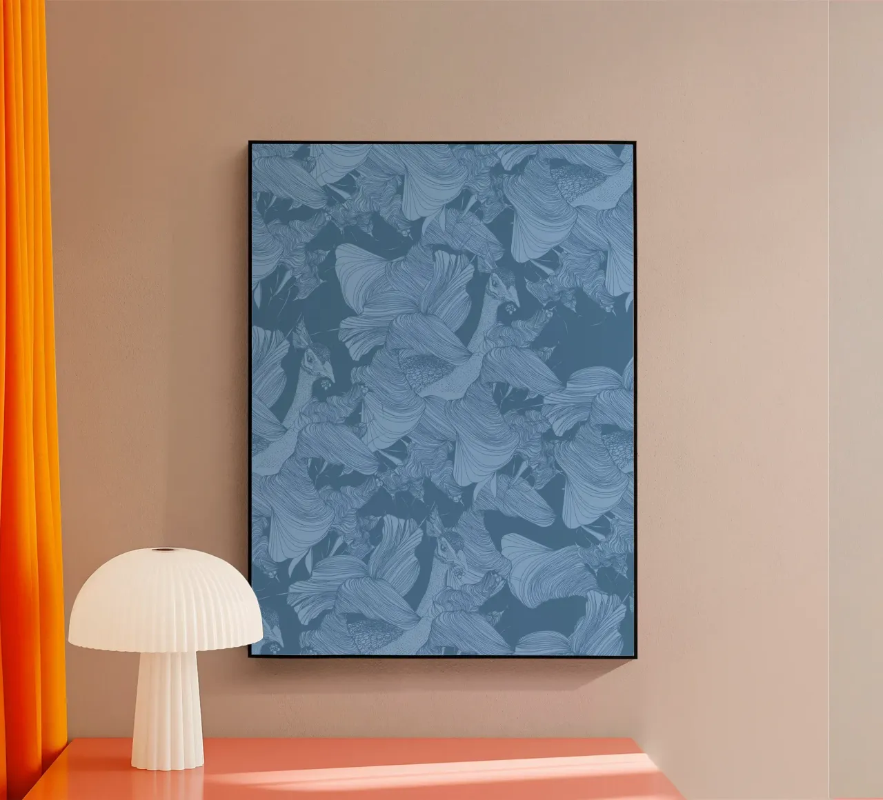 pavone blu plexiglass da Giulio Iurissevich