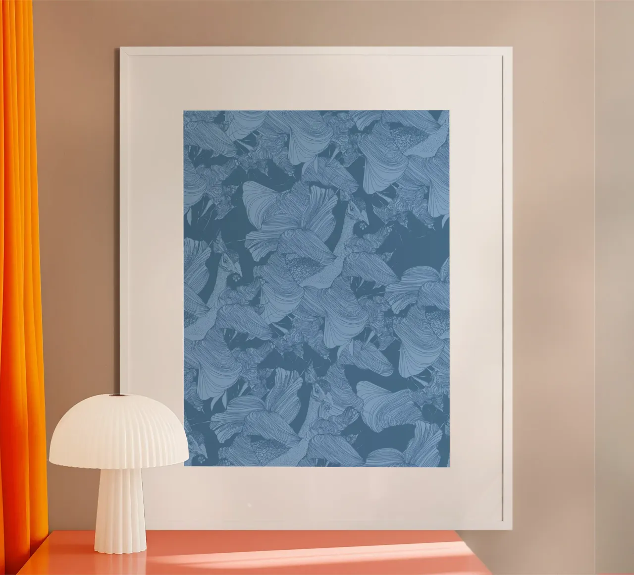 pavone blu poster da Giulio Iurissevich