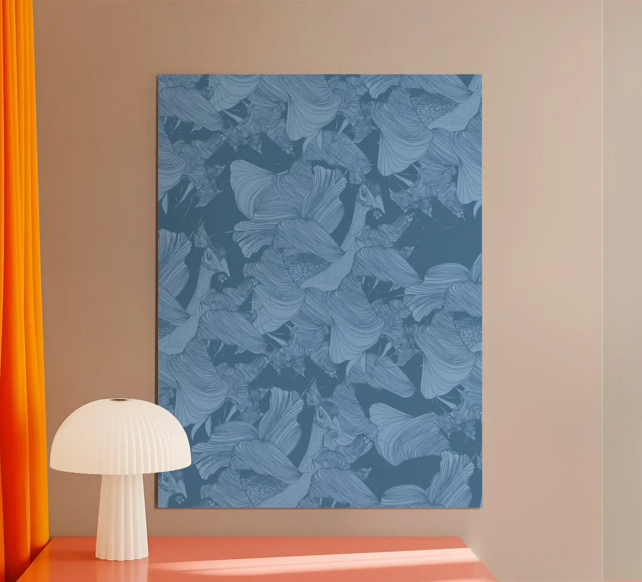 pavone blu poster da Giulio Iurissevich