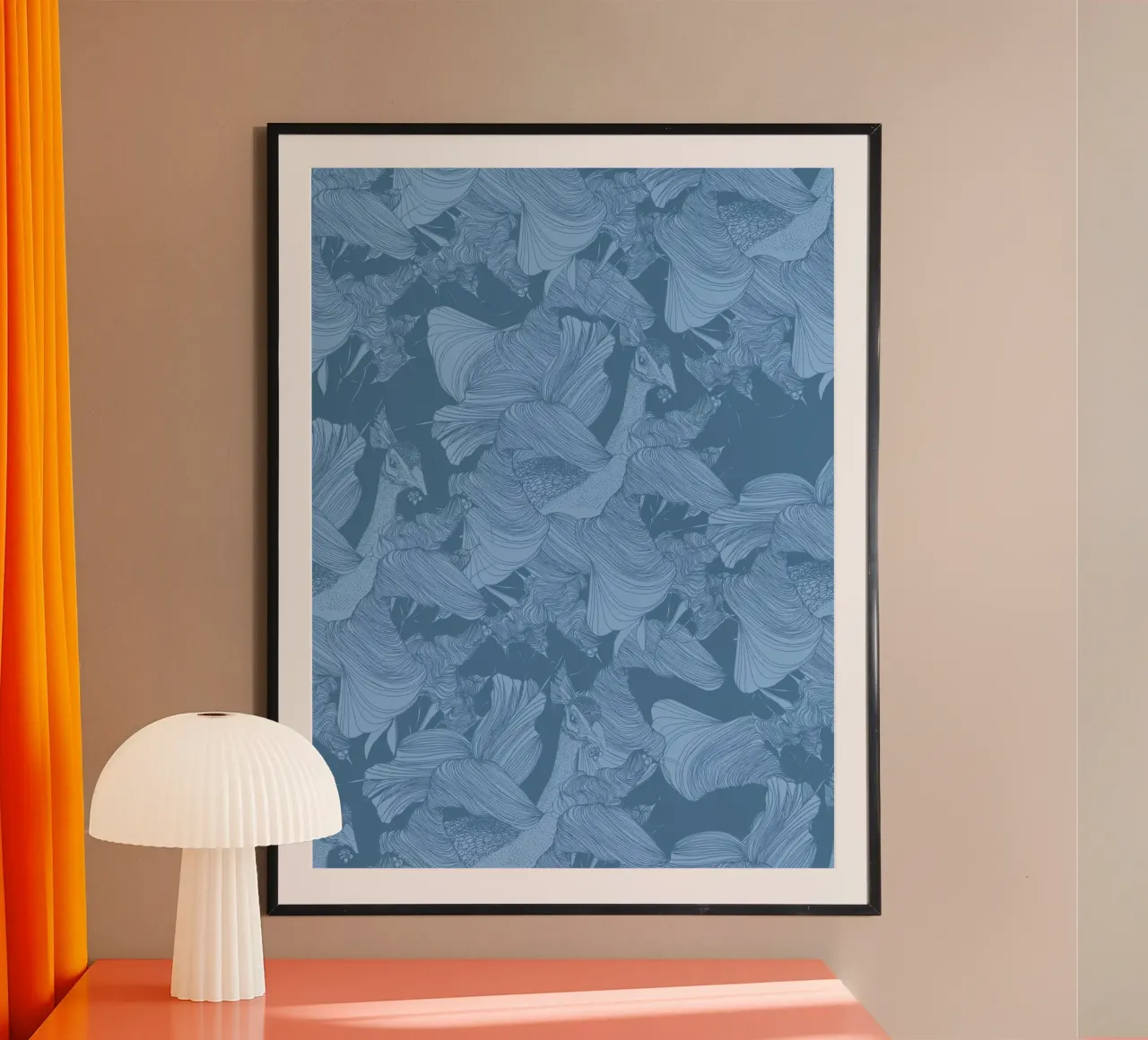 pavone blu poster da Giulio Iurissevich