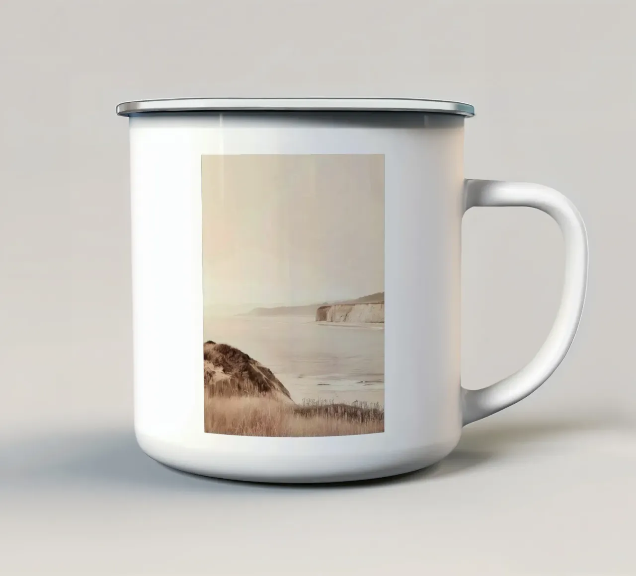 Orizzonte beige tazza in smalto da A.Lens