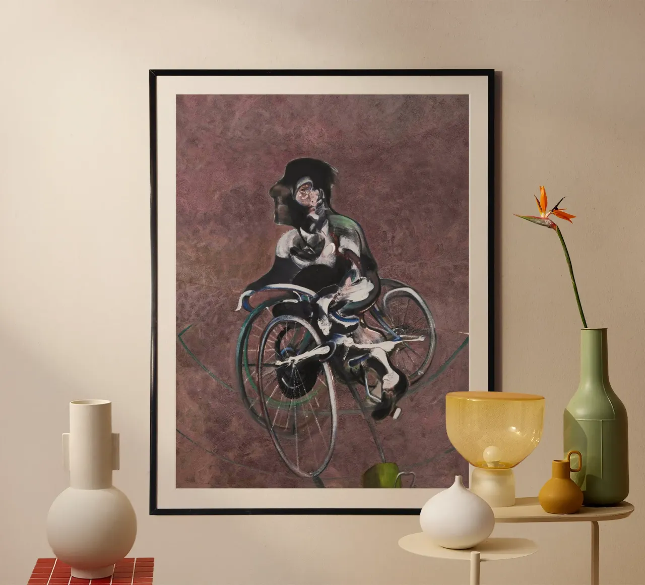 Ritratto di George Dyer in sella ad una bicicletta master poster da Collins Shop