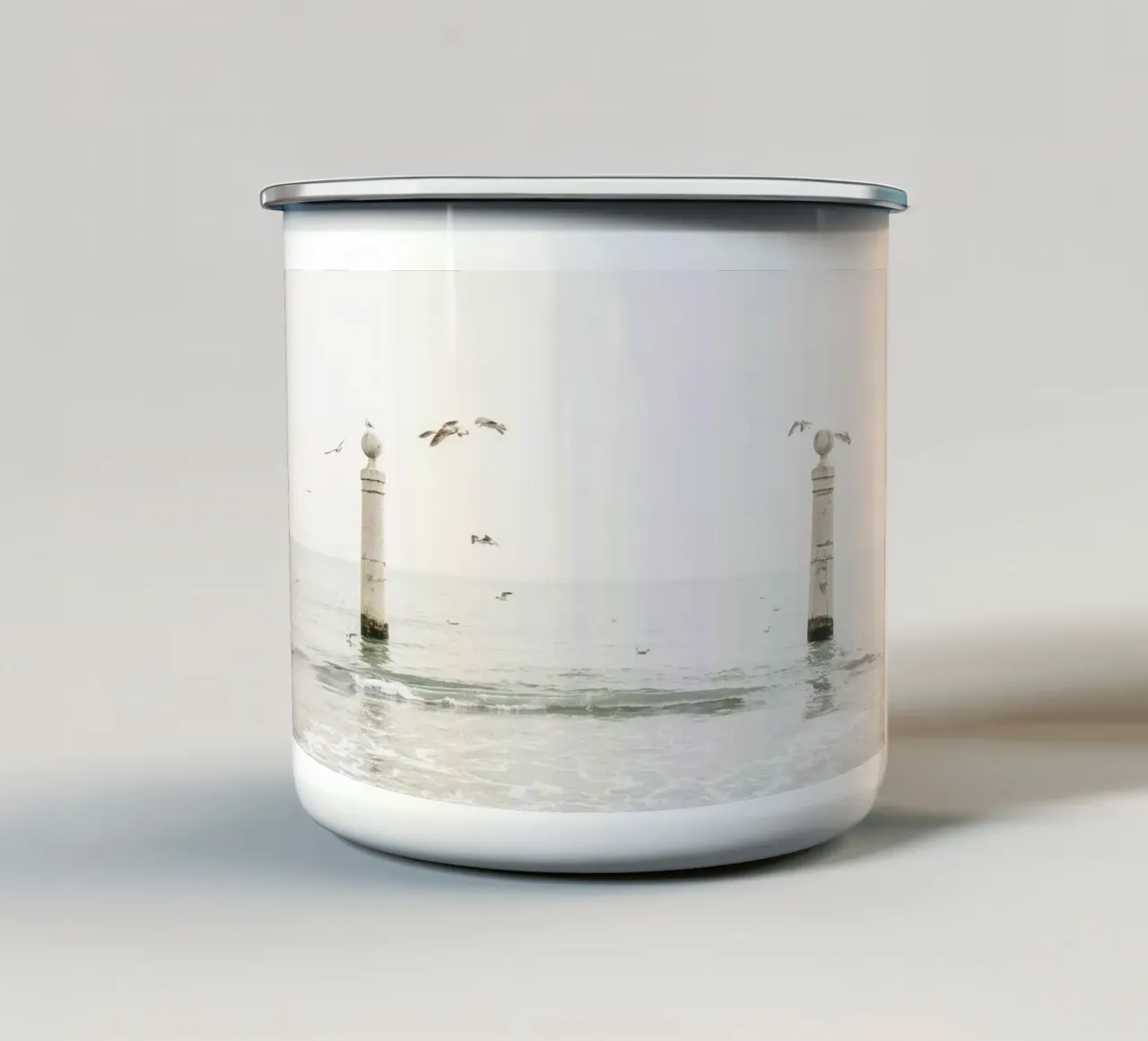 Lisbon Portugal minimalist coastal ocean photo tazza in smalto da patiphotography