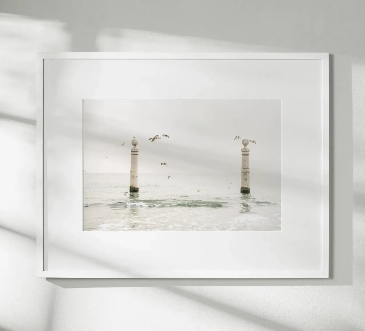 Lisbon Portugal minimalist coastal ocean photo poster da patiphotography
