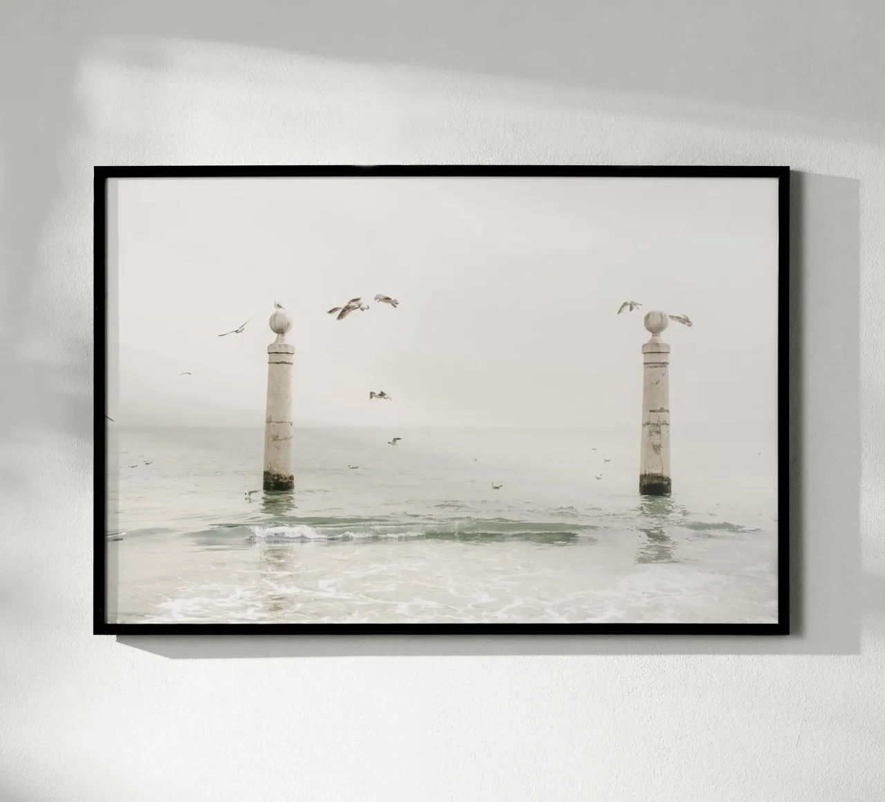 Lisbon Portugal minimalist coastal ocean photo poster da patiphotography