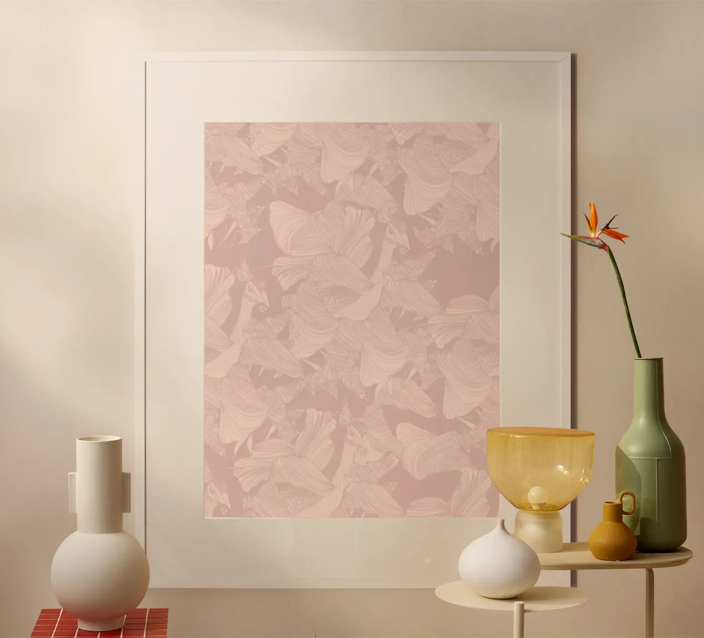 pavoni pink poster by Giulio Iurissevich