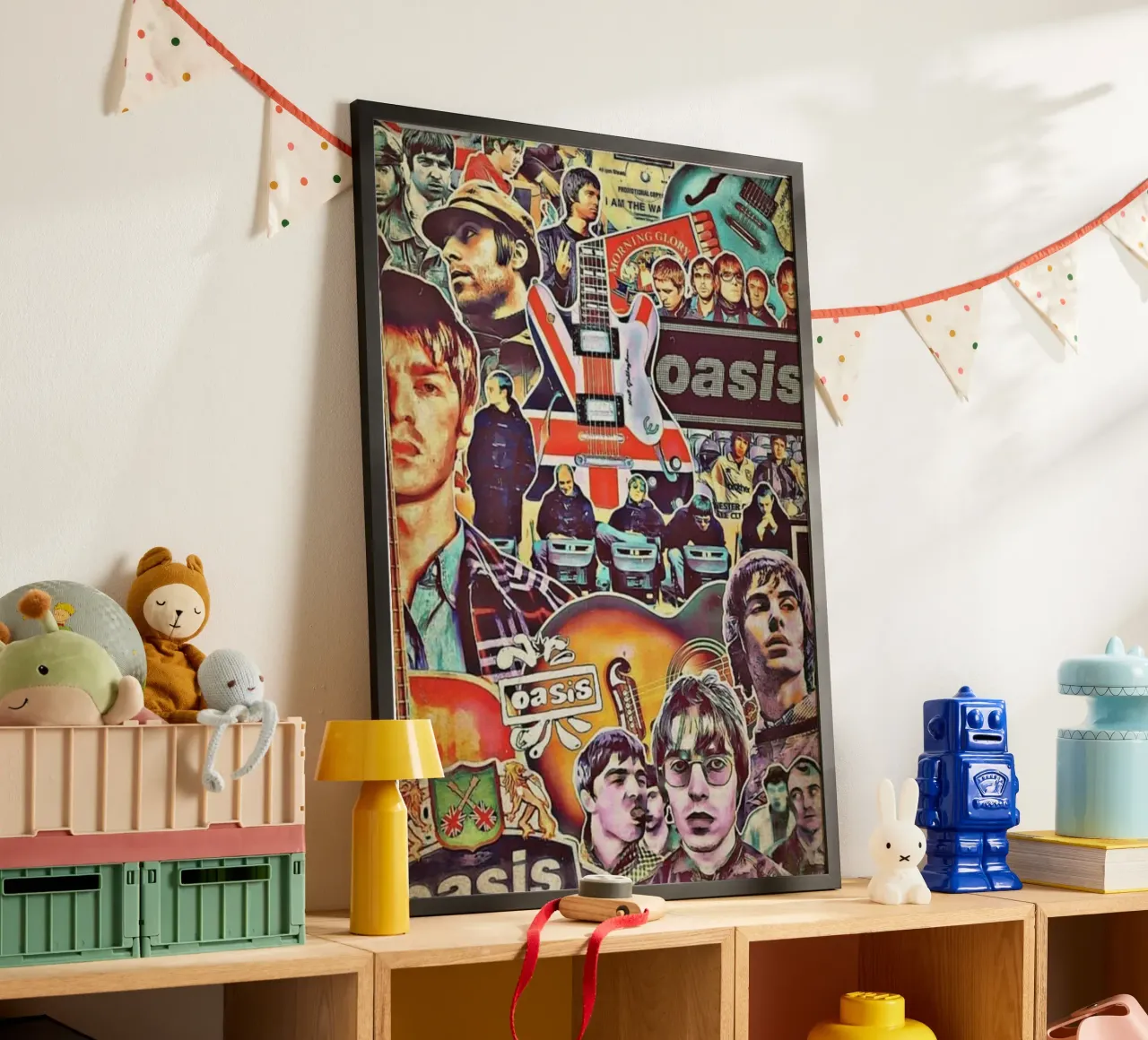 Le palme ondeggiano in silenzio poster con telaio in legno da rendikeep