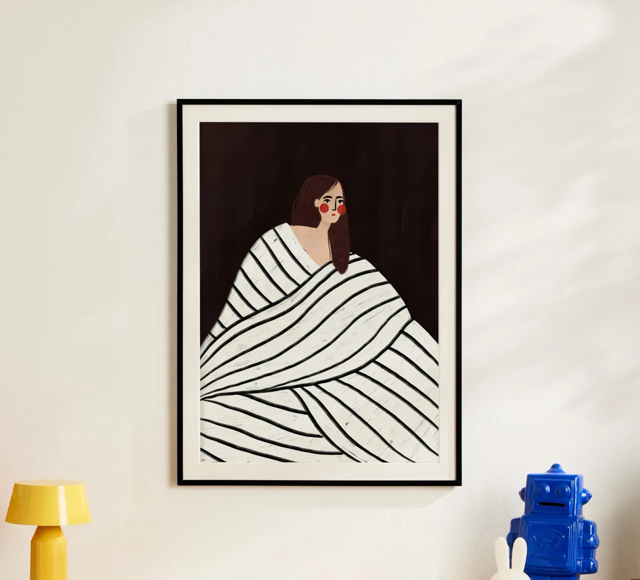coperta donna a righe poster con telaio in alluminio da Louis Butler