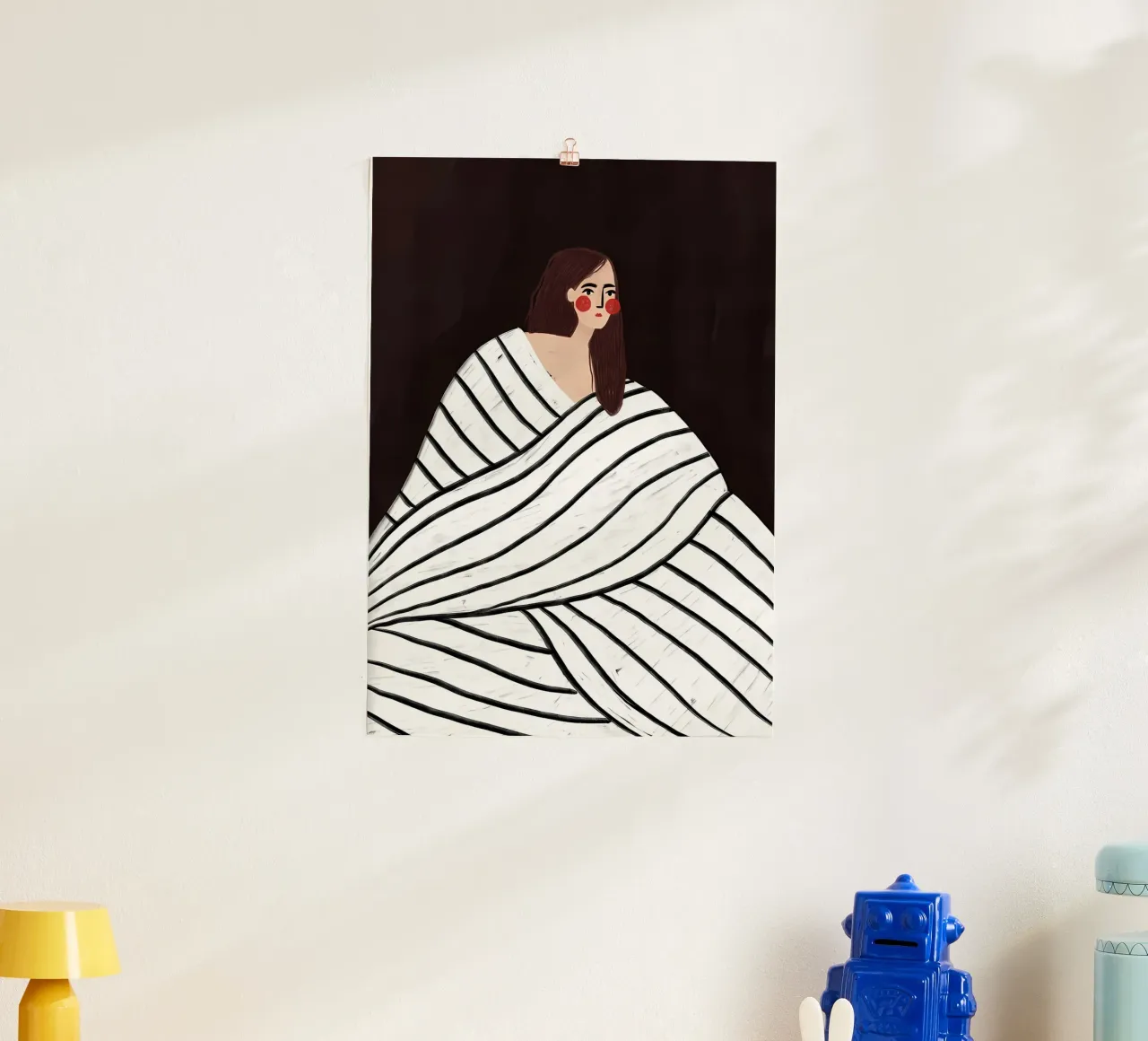 coperta donna a righe poster con telaio in alluminio da Louis Butler