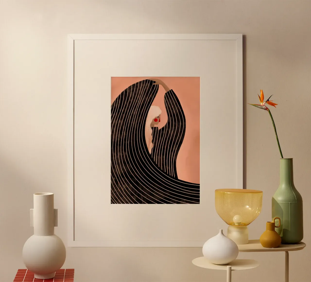abito lungo a righe poster con telaio in alluminio da Louis Butler