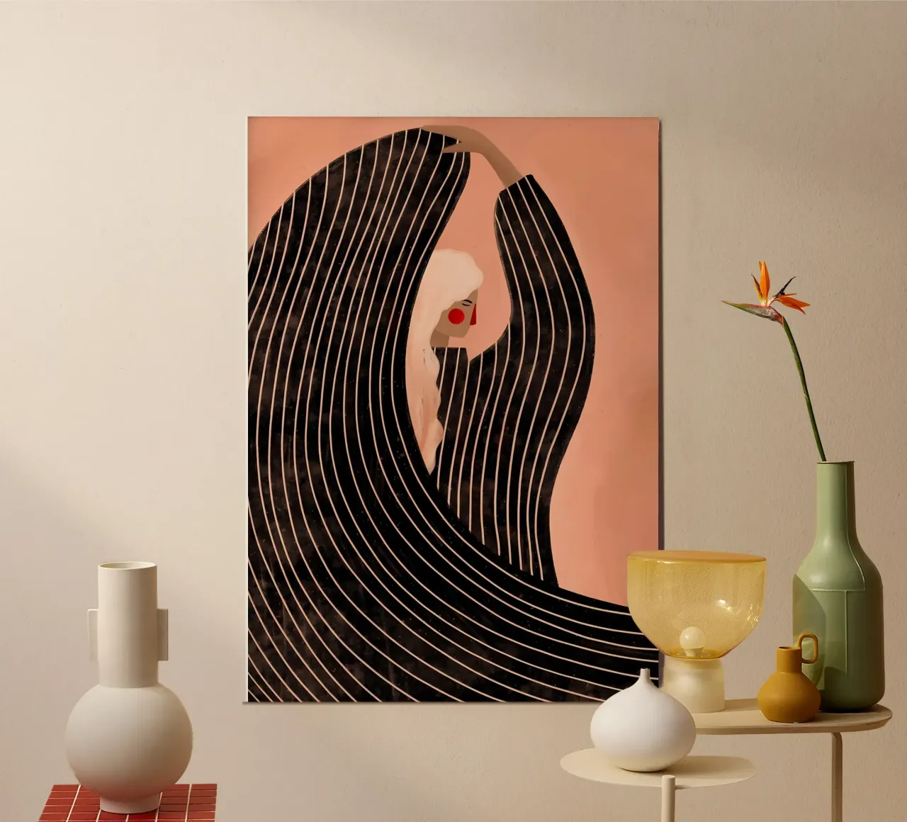 abito lungo a righe poster con telaio in alluminio da Louis Butler